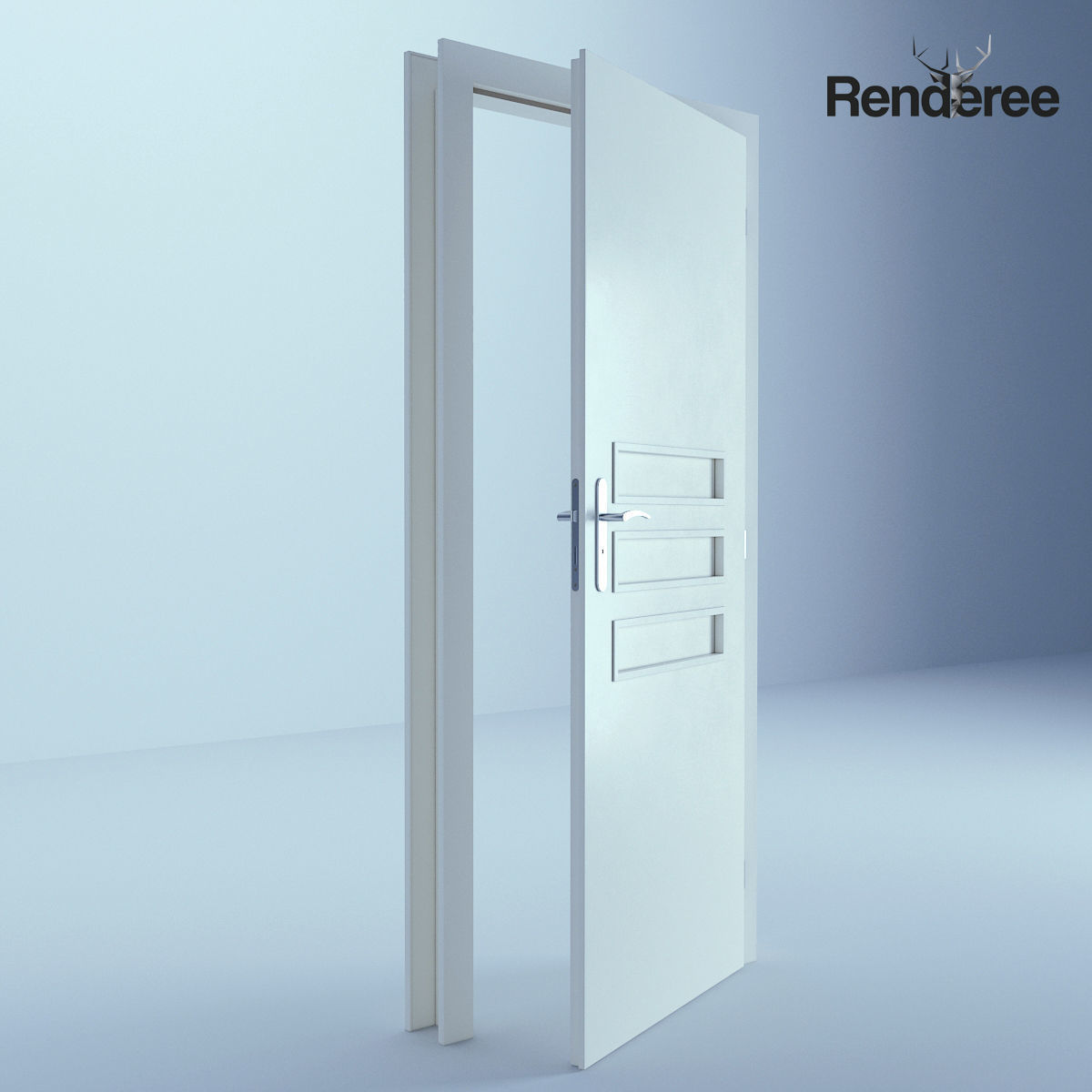 Indoor Outdoor White Door Set 3 3D model_32