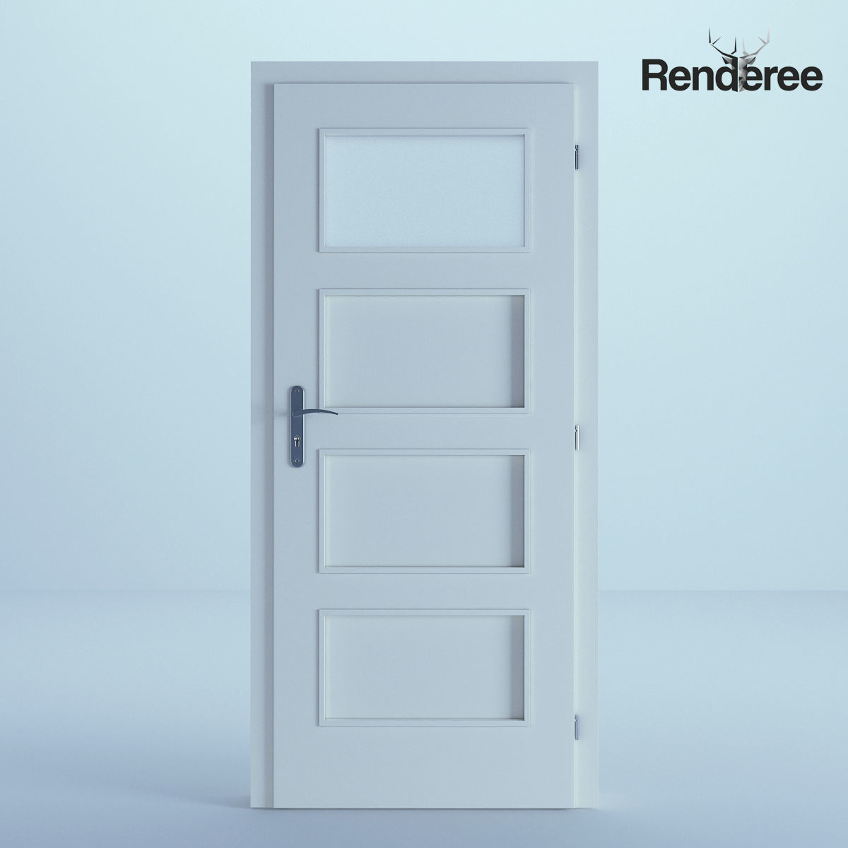 Indoor Outdoor White Door Set 3 3D model_49