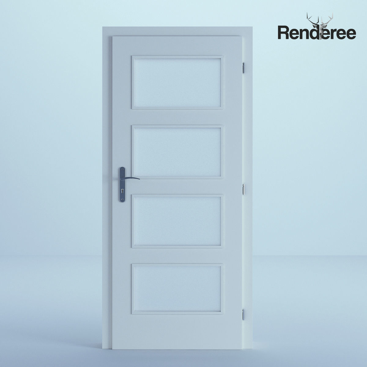 Indoor Outdoor White Door Set 3 3D model_52