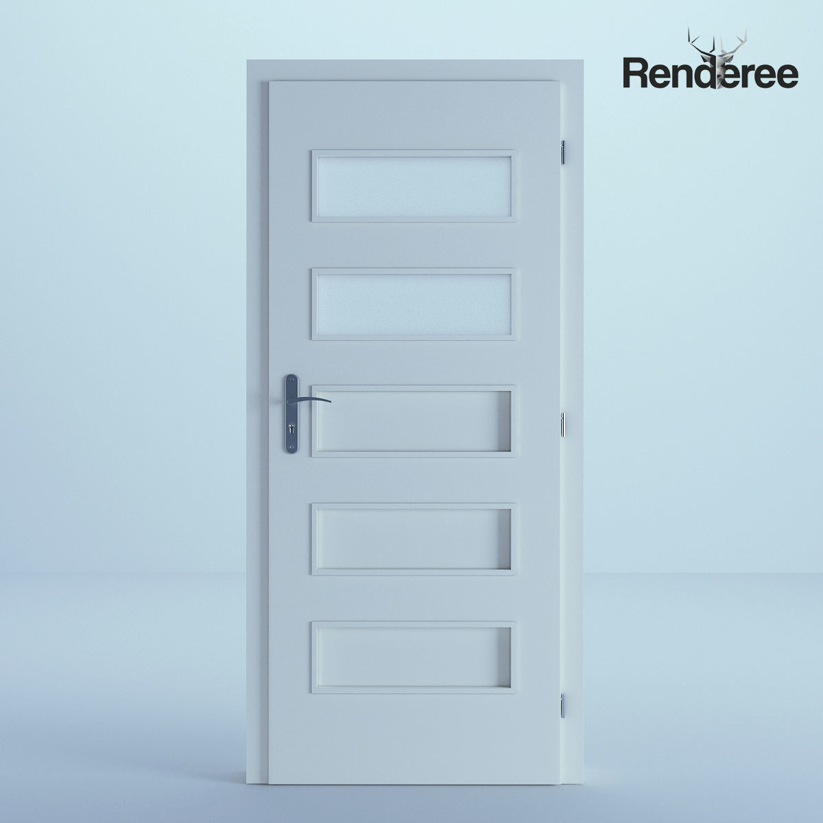 Indoor Outdoor White Door Set 3 3D model_43