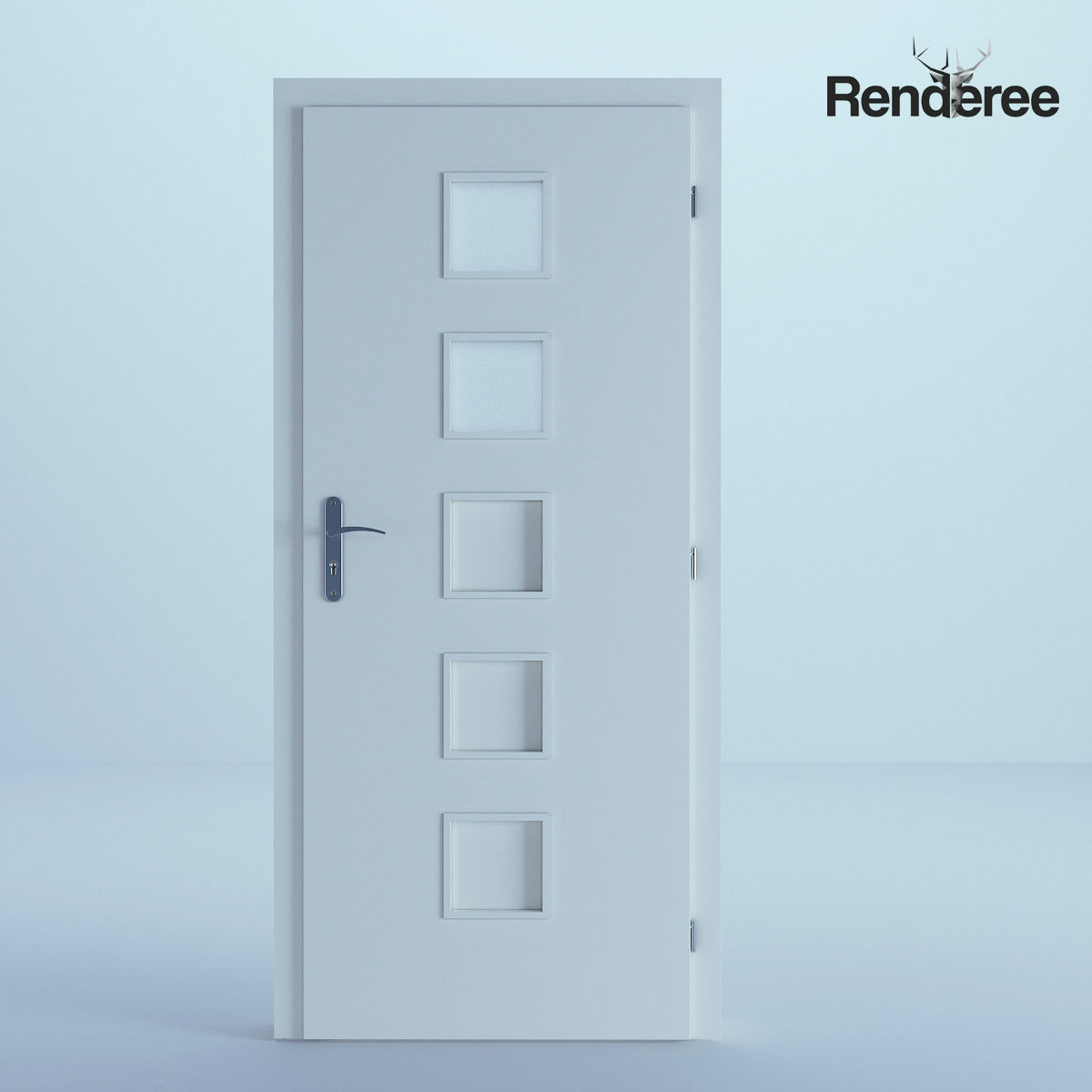 Indoor Outdoor White Door Set 3 3D model_16