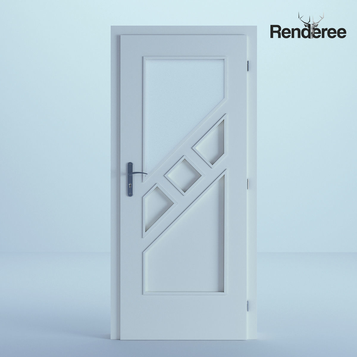 Indoor Outdoor White Door Set 3 3D model_25