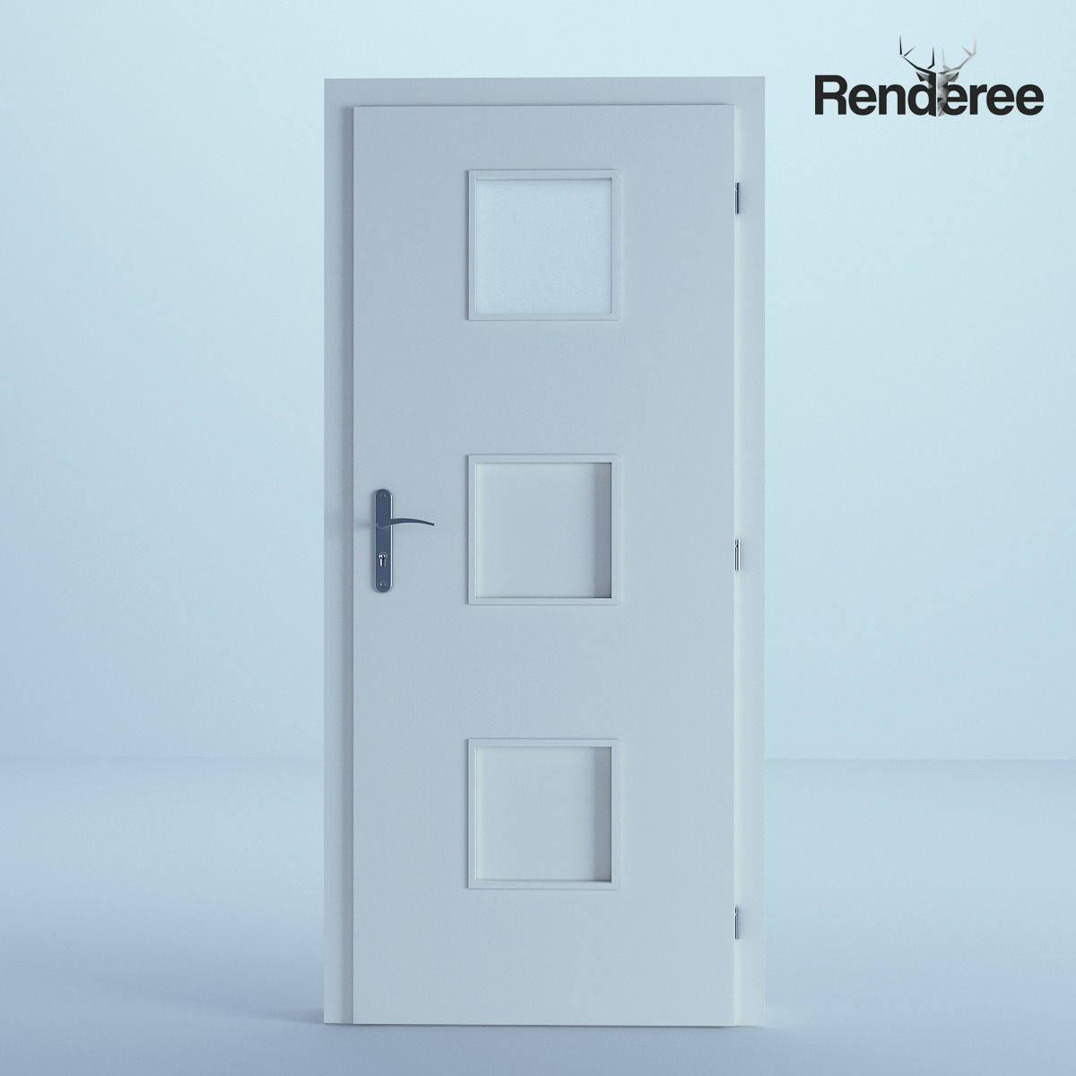 Indoor Outdoor White Door Set 3 3D model_22