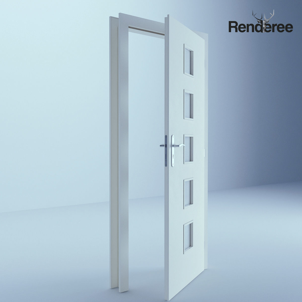 Indoor Outdoor White Door Set 3 3D model_20