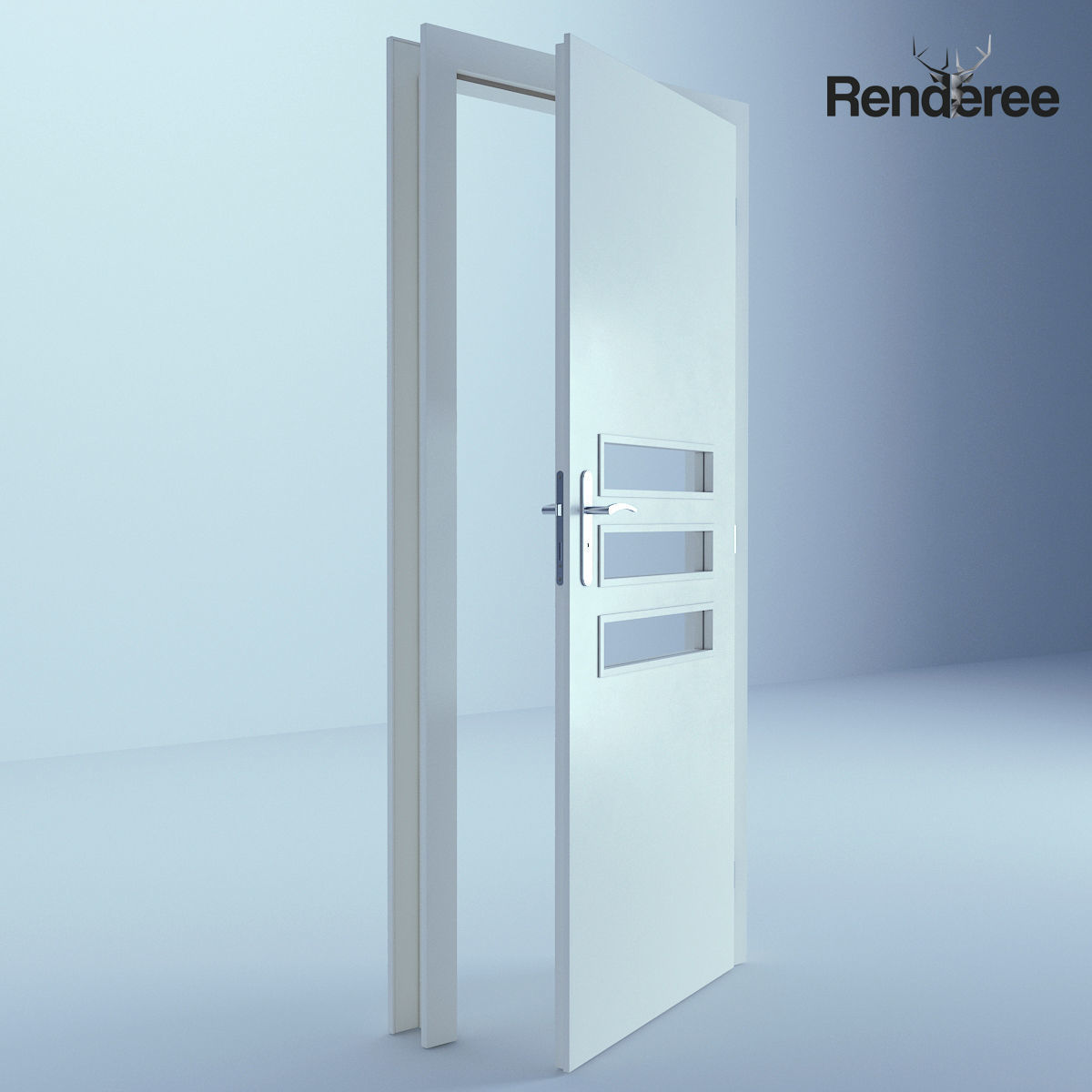 Indoor Outdoor White Door Set 3 3D model_35