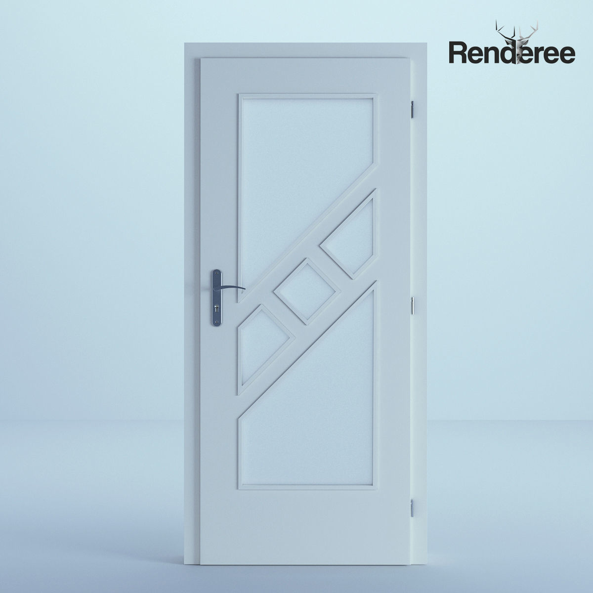 Indoor Outdoor White Door Set 3 3D model_28