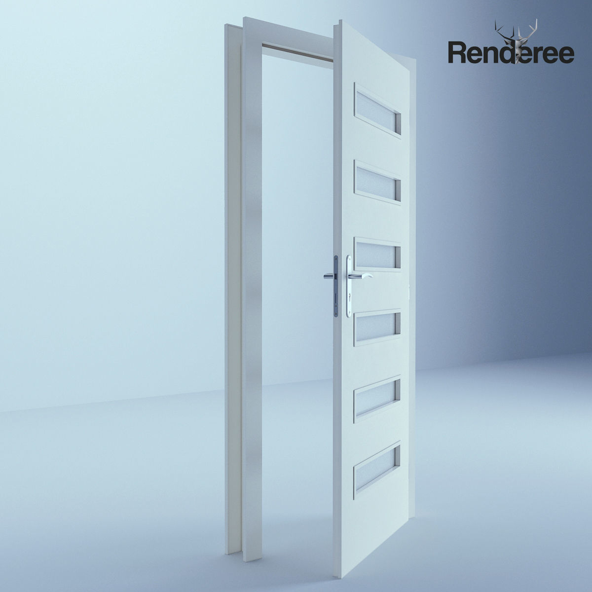 Indoor Outdoor White Door Set 3 3D model_41