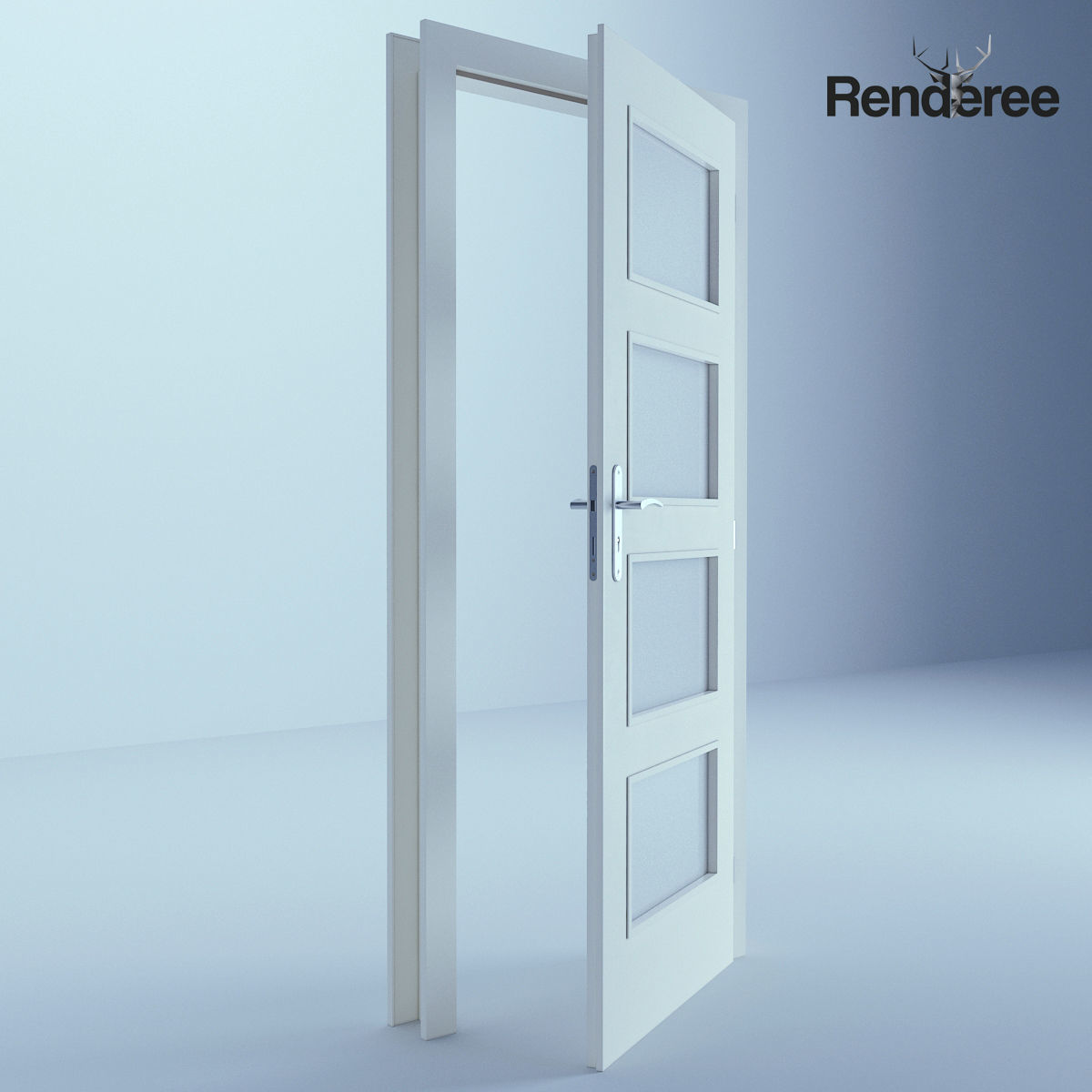 Indoor Outdoor White Door Set 3 3D model_53