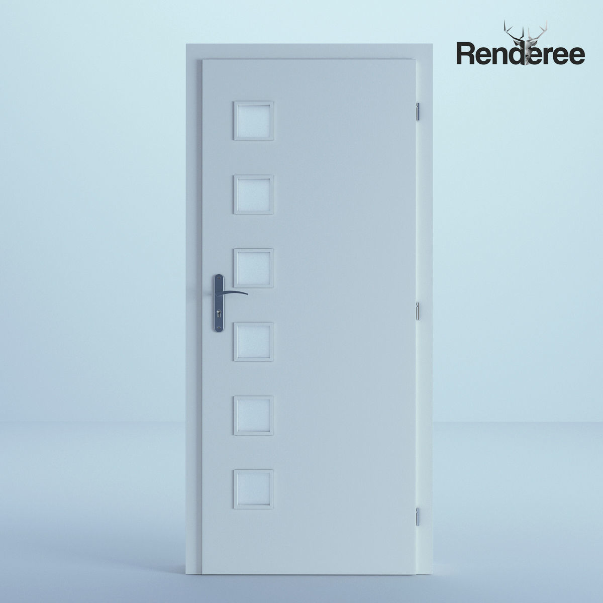 Indoor Outdoor White Door Set 3 3D model_13
