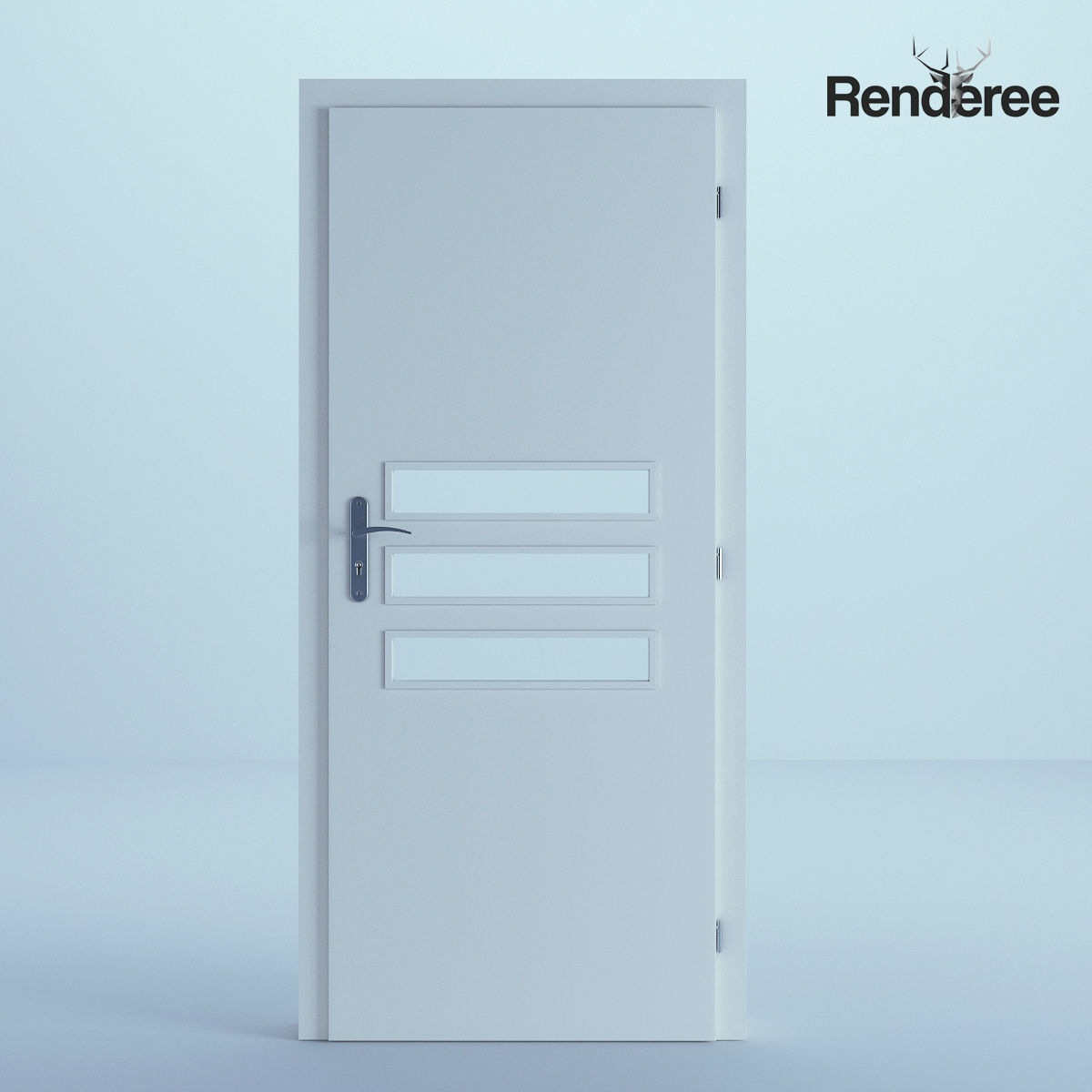 Indoor Outdoor White Door Set 3 3D model_34