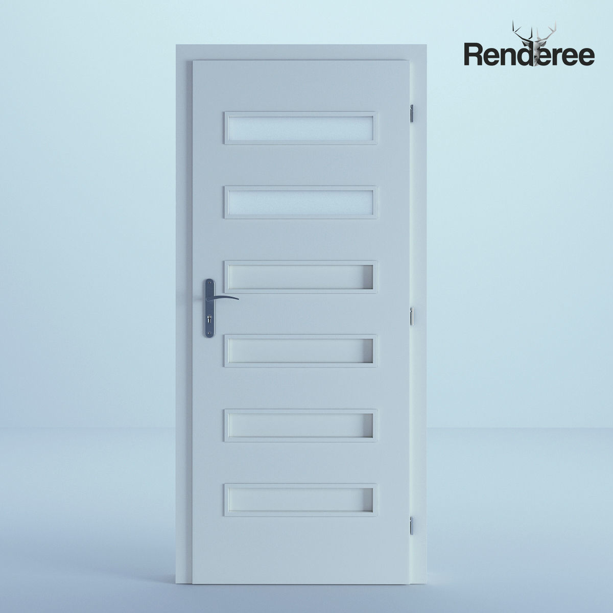 Indoor Outdoor White Door Set 3 3D model_37