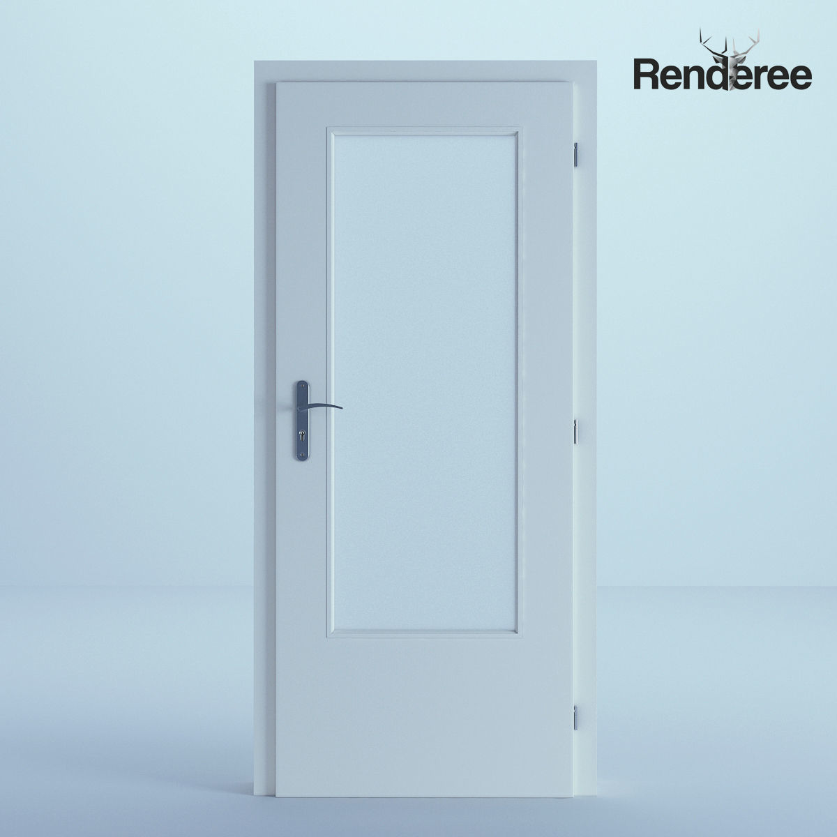Indoor Outdoor White Door Set 3 3D model_4