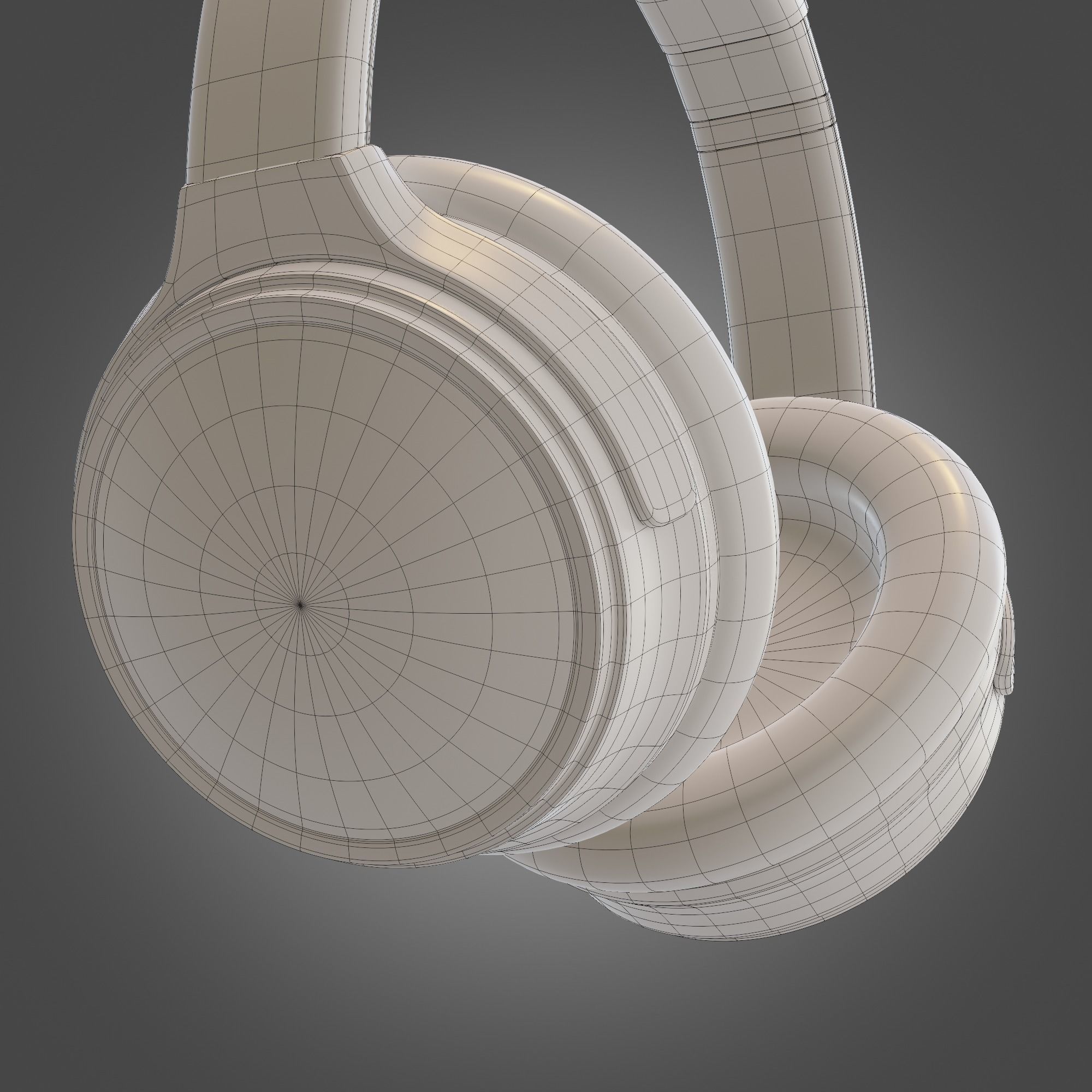 Headphone Yellow Subdivision Ready for Film Low-poly 3D model_27