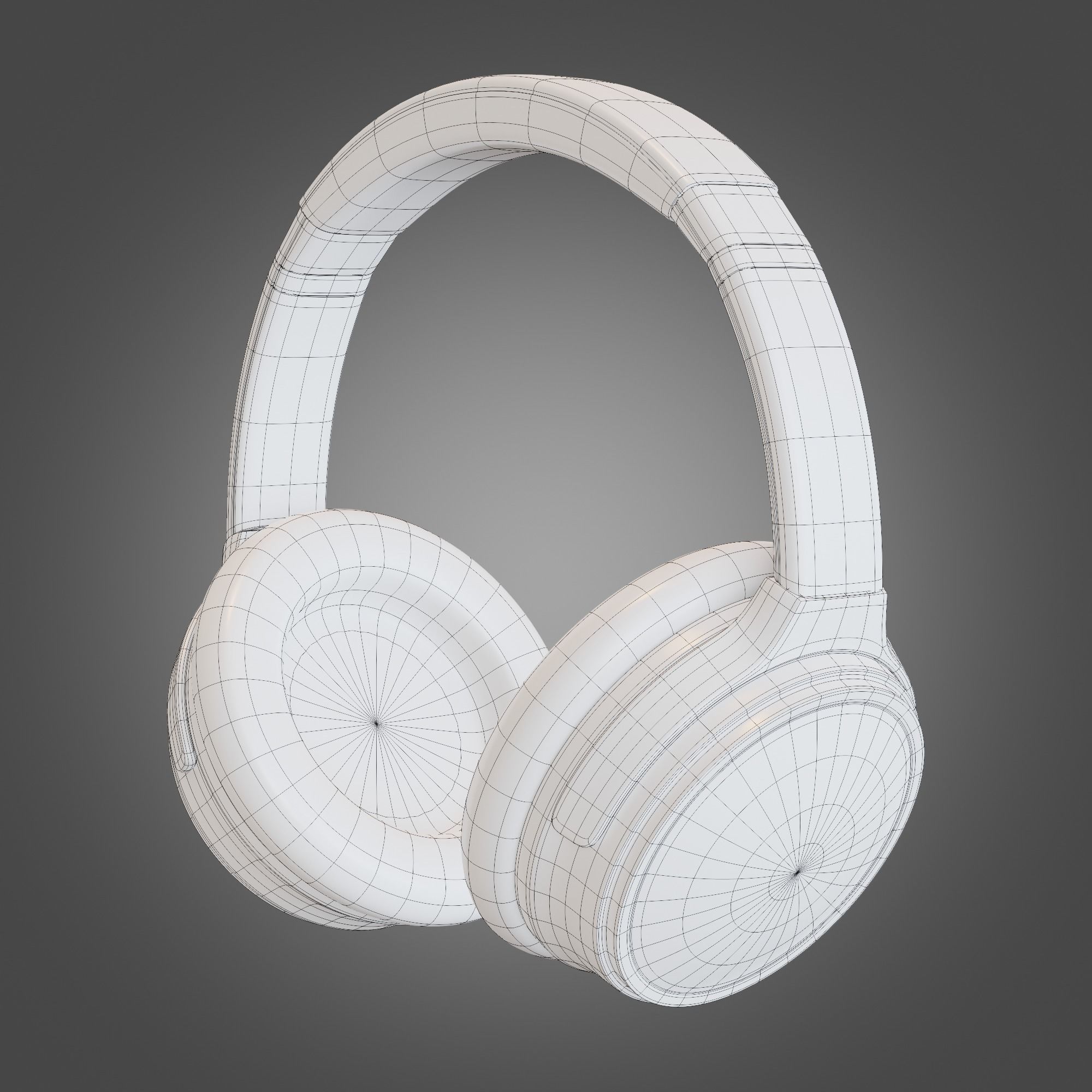 Headphone Yellow Subdivision Ready for Film Low-poly 3D model_21