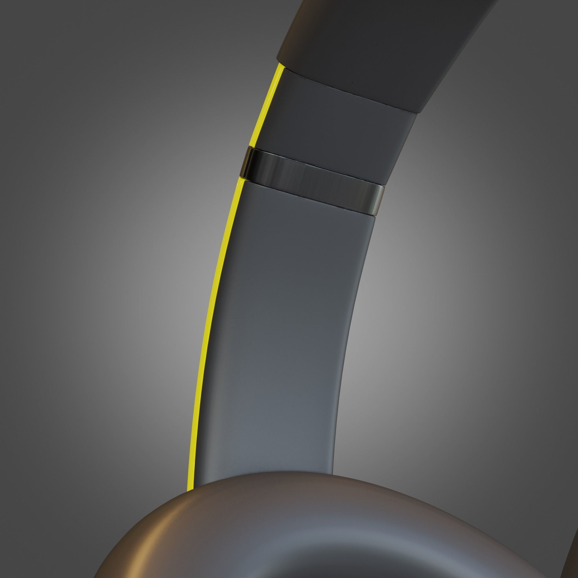 Headphone Yellow Subdivision Ready for Film Low-poly 3D model_14