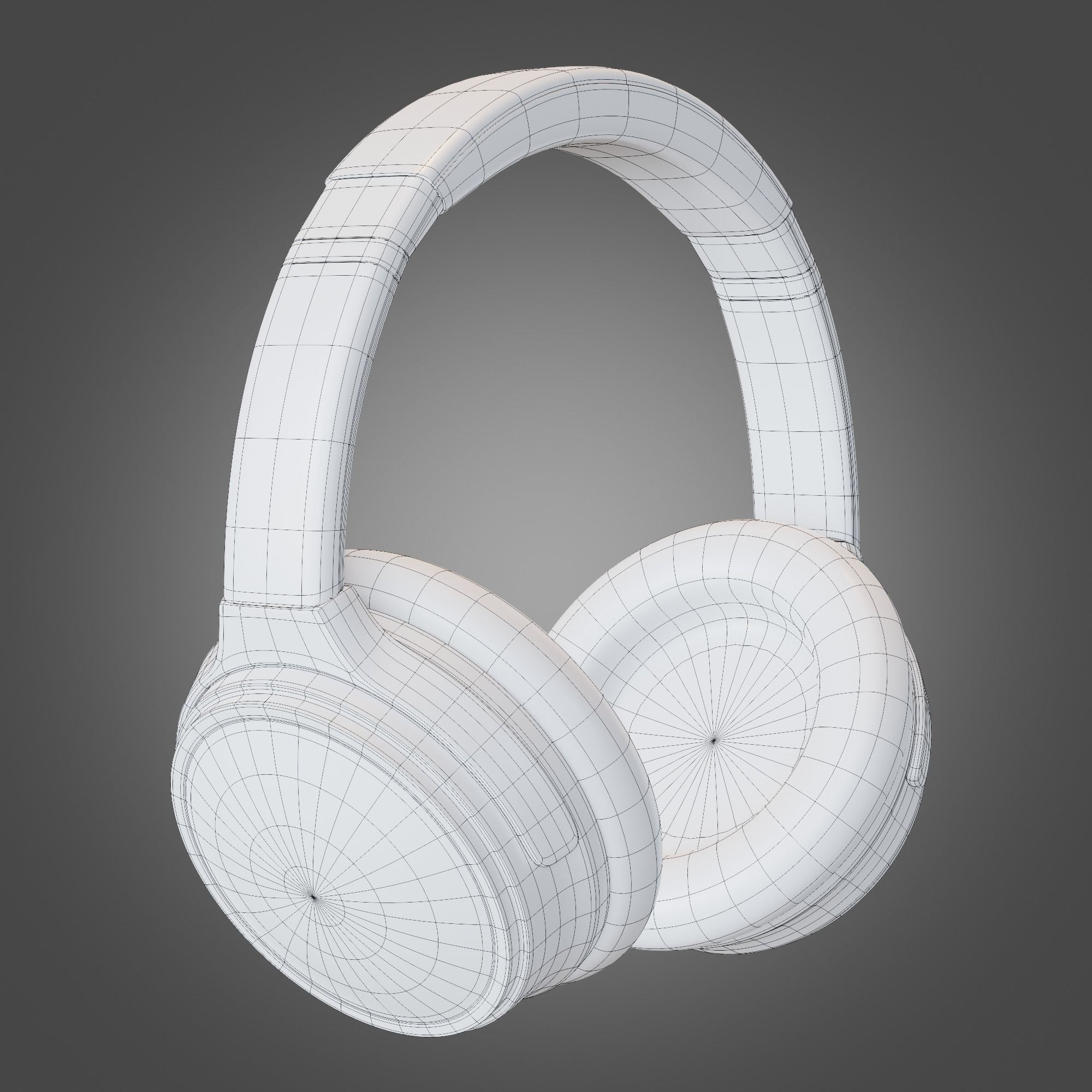 Headphone Yellow Subdivision Ready for Film Low-poly 3D model_22