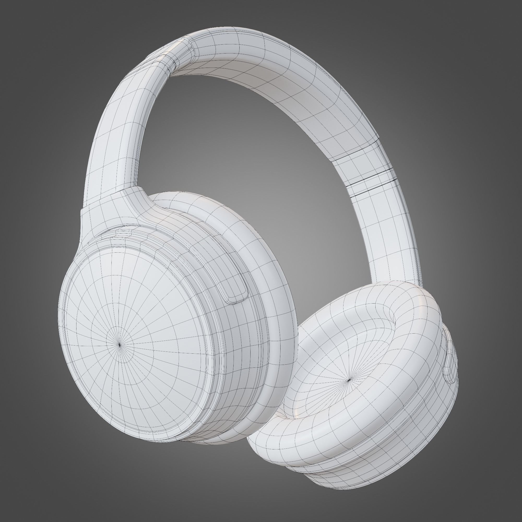 Headphone Yellow Subdivision Ready for Film Low-poly 3D model_30