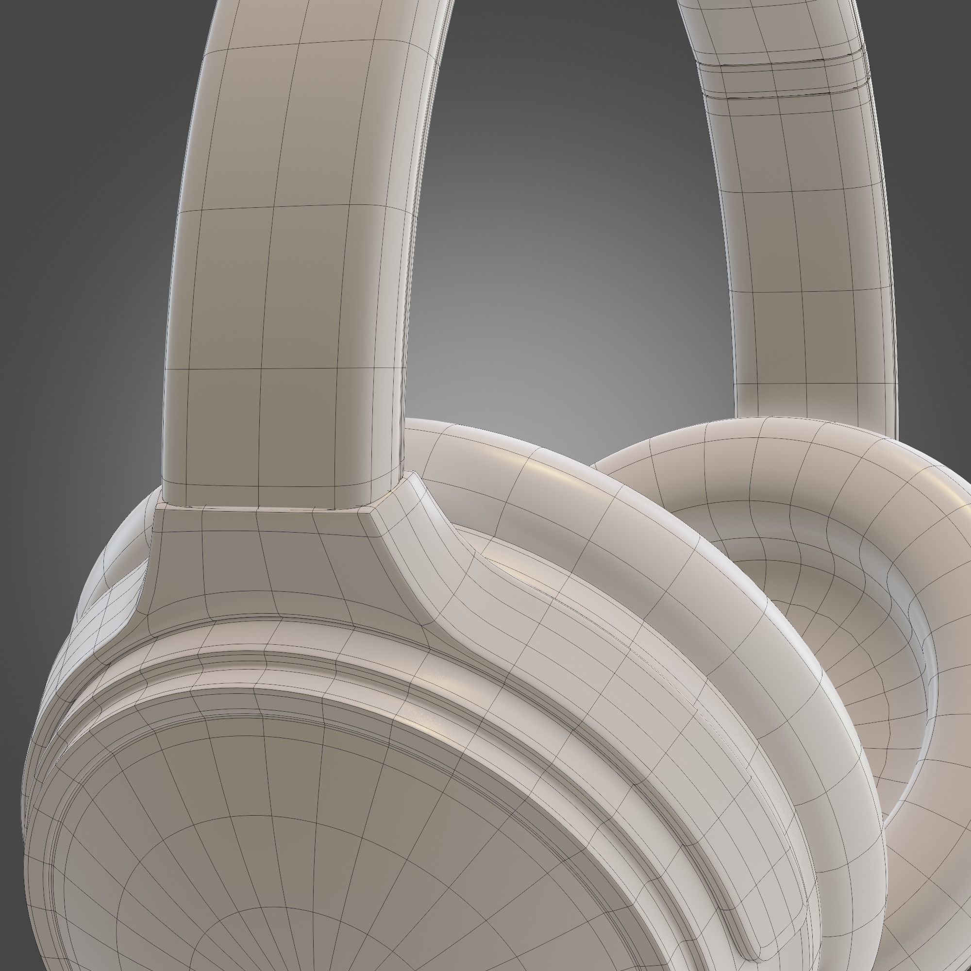 Headphone Yellow Subdivision Ready for Film Low-poly 3D model_33