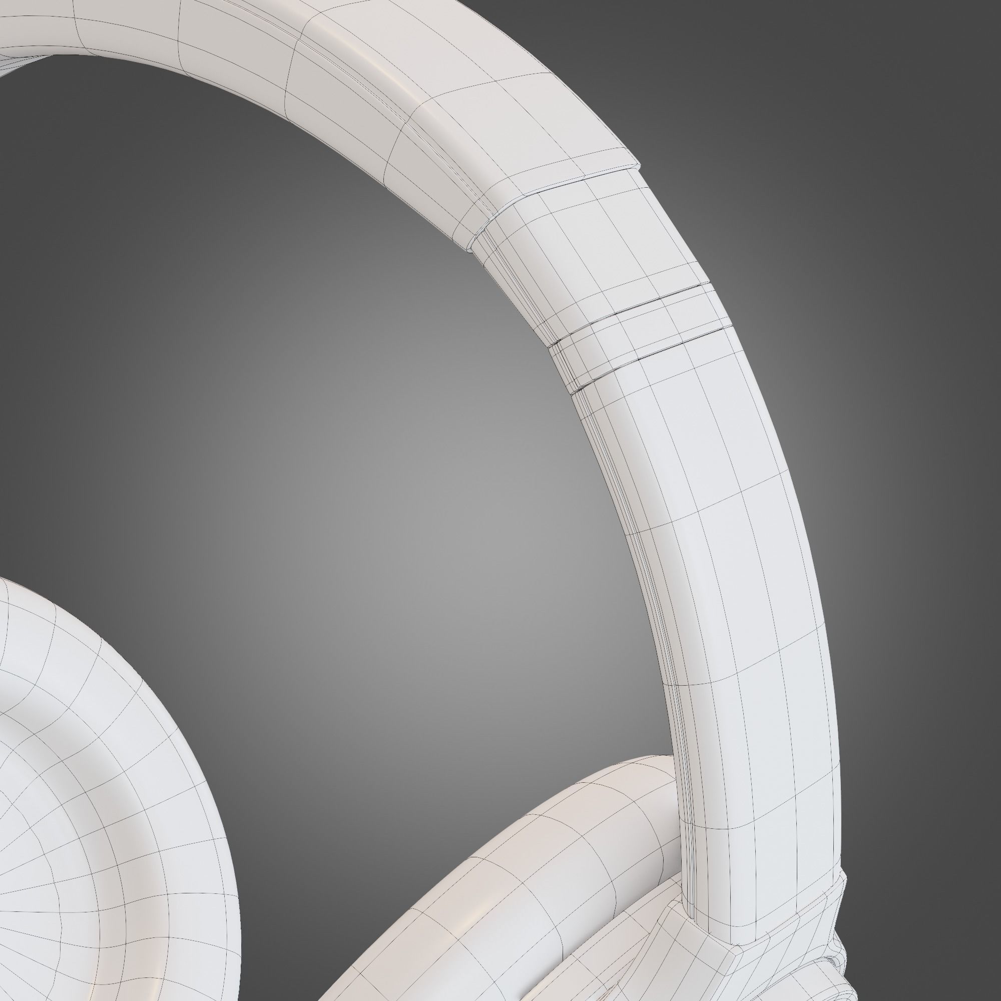 Headphone Yellow Subdivision Ready for Film Low-poly 3D model_25