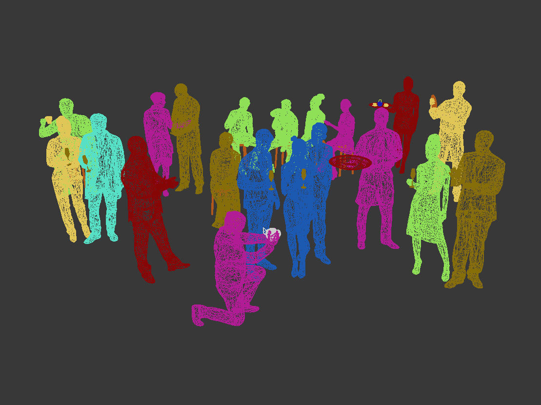 20x LOW POLY CASUAL ELEGANT PEOPLE CROWD CHARACTER MIX Low-poly 3D model_14