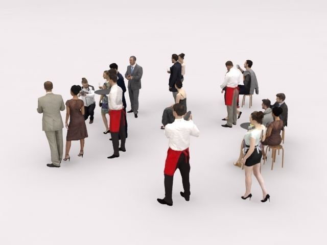 20x LOW POLY CASUAL ELEGANT PEOPLE CROWD CHARACTER MIX Low-poly 3D model_6