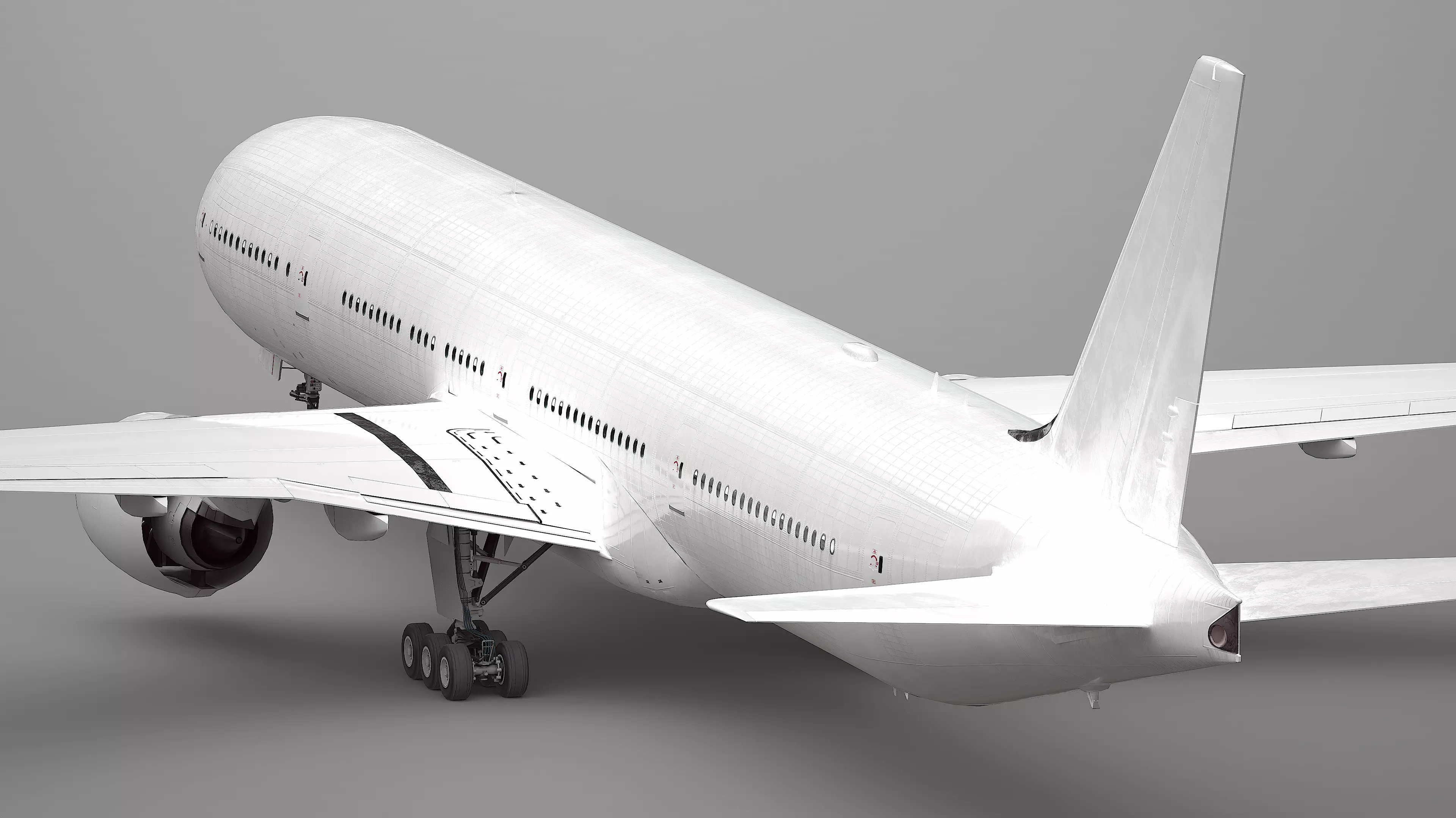 Boeing 777-300ER  Low-poly 3D model_11