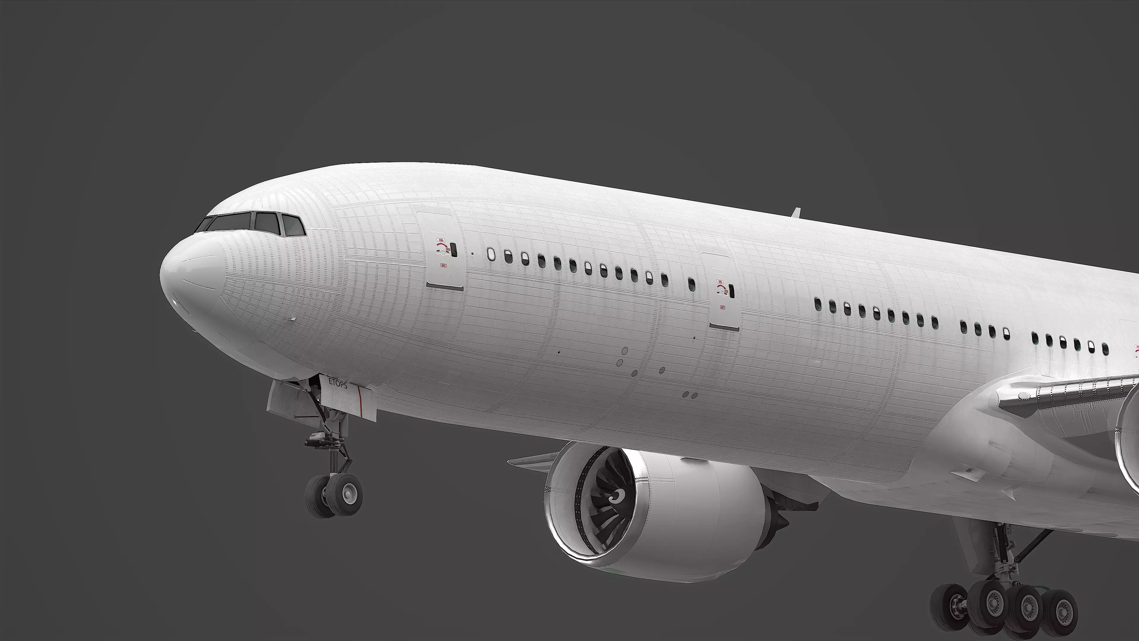 Boeing 777-300ER  Low-poly 3D model_9