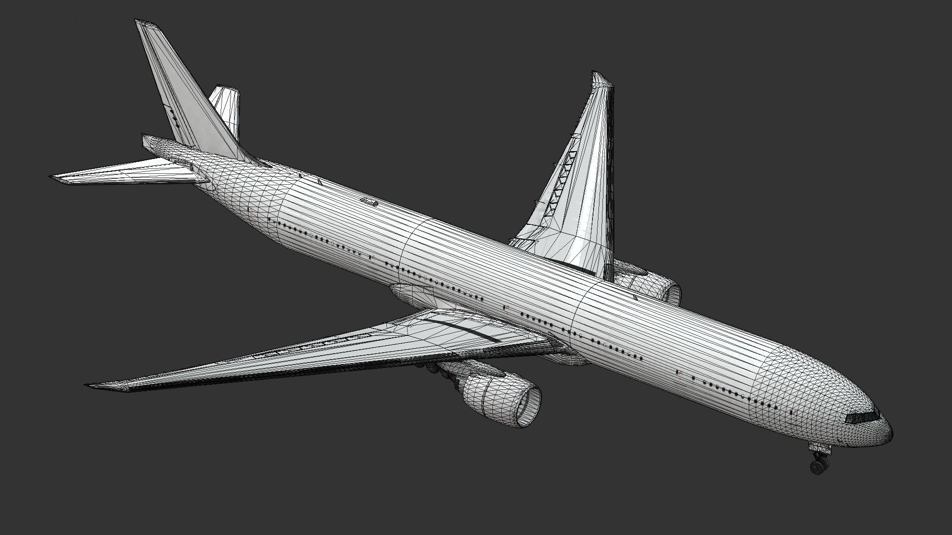 Boeing 777-300ER  Low-poly 3D model_13