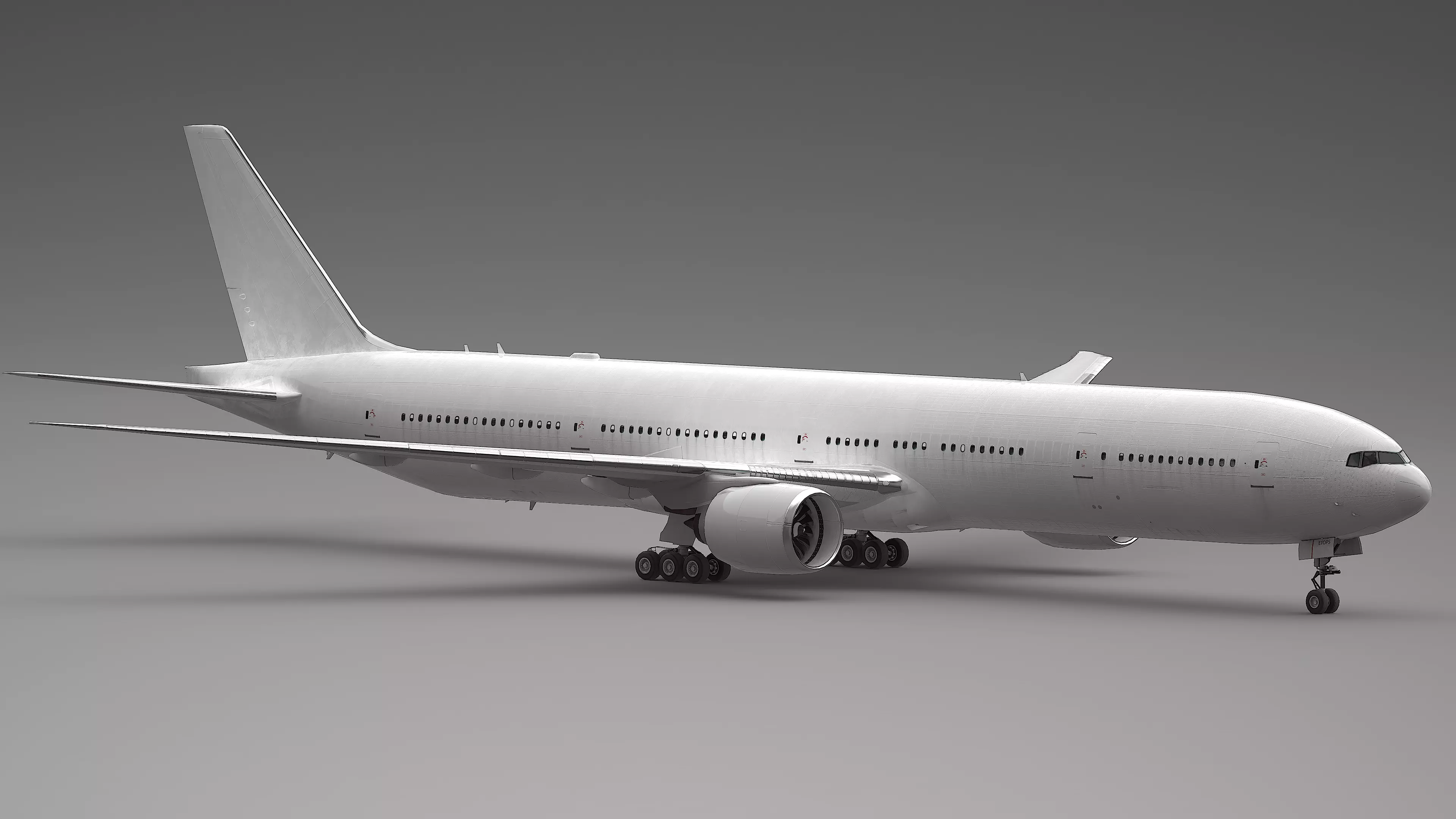 Boeing 777-300ER  Low-poly 3D model_5