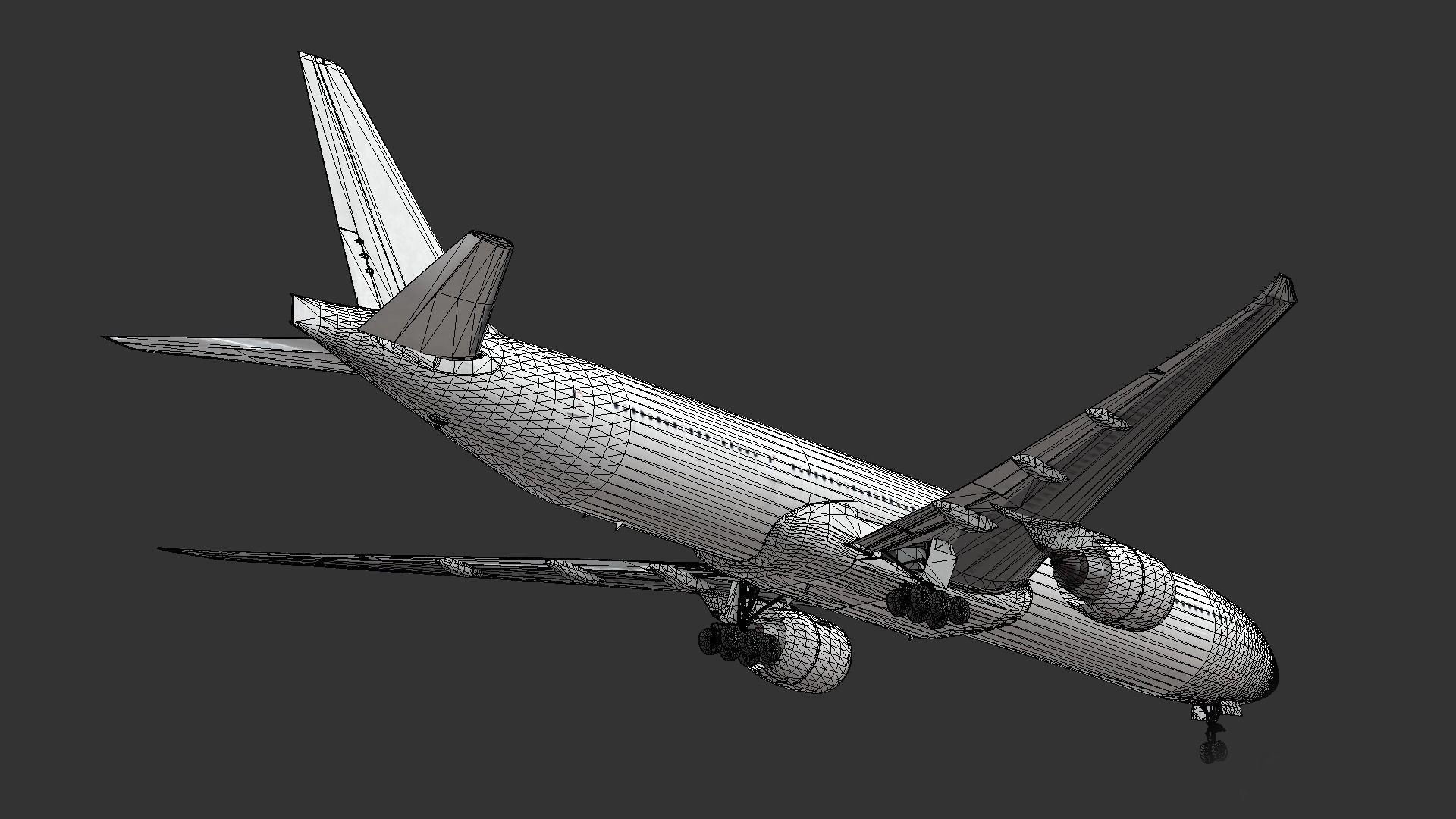 Boeing 777-300ER  Low-poly 3D model_14