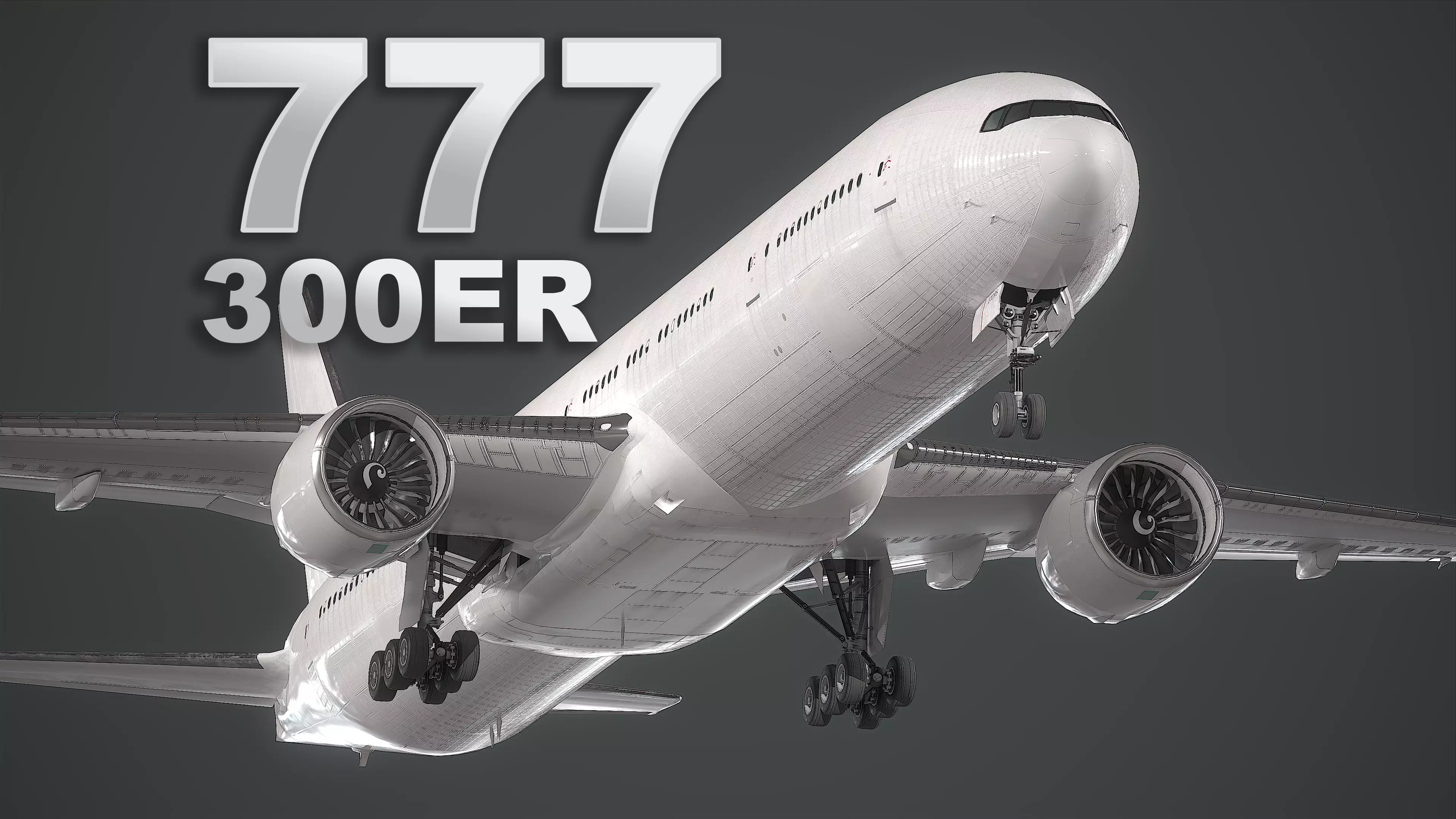 Boeing 777-300ER  Low-poly 3D model_0