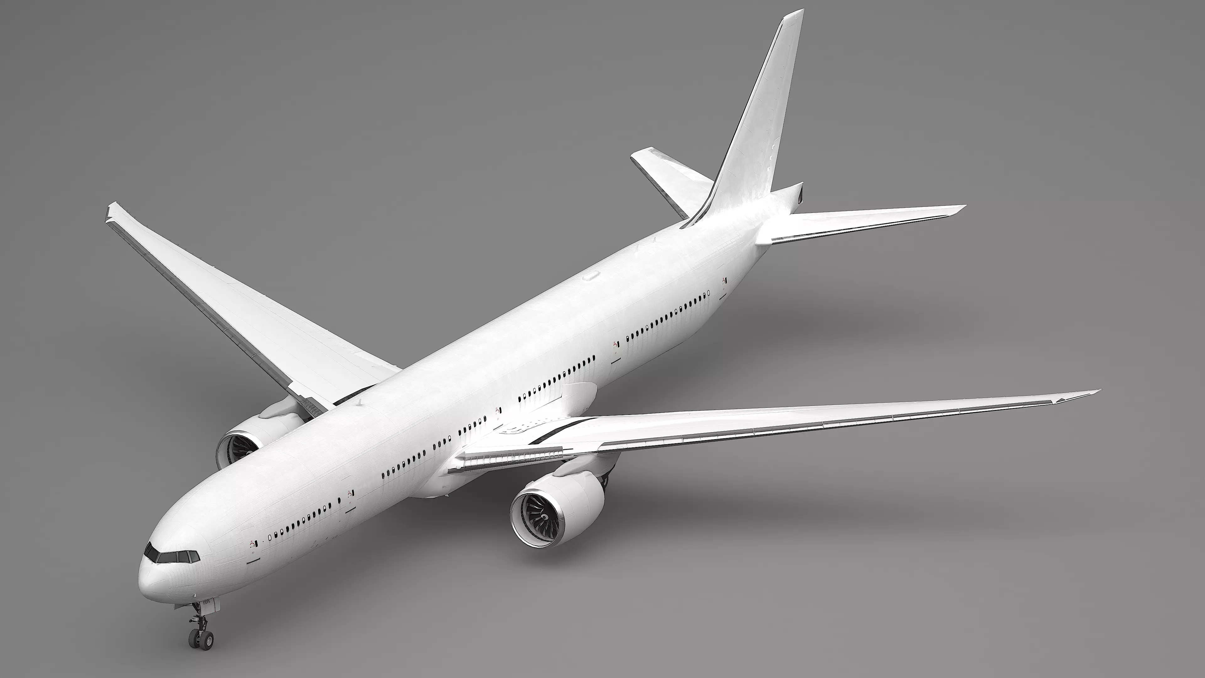 Boeing 777-300ER  Low-poly 3D model_1