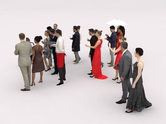 20x LOW POLY  ELEGANT BUSINESS MAN PEOPLE CROWD CHARACTER Low-poly 3D model_5