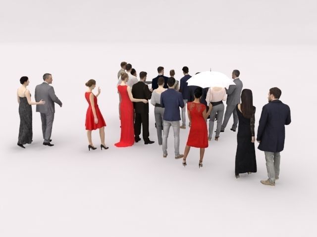 20x LOW POLY  ELEGANT BUSINESS MAN PEOPLE CROWD CHARACTER Low-poly 3D model_10