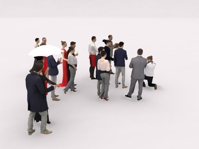 20x LOW POLY  ELEGANT BUSINESS MAN PEOPLE CROWD CHARACTER Low-poly 3D model_13