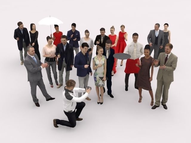 20x LOW POLY  ELEGANT BUSINESS MAN PEOPLE CROWD CHARACTER Low-poly 3D model_1
