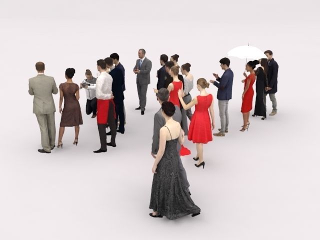 20x LOW POLY  ELEGANT BUSINESS MAN PEOPLE CROWD CHARACTER Low-poly 3D model_6