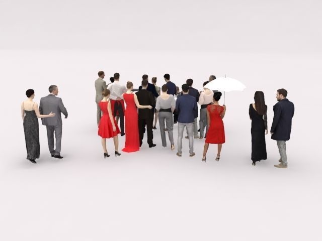 20x LOW POLY  ELEGANT BUSINESS MAN PEOPLE CROWD CHARACTER Low-poly 3D model_9