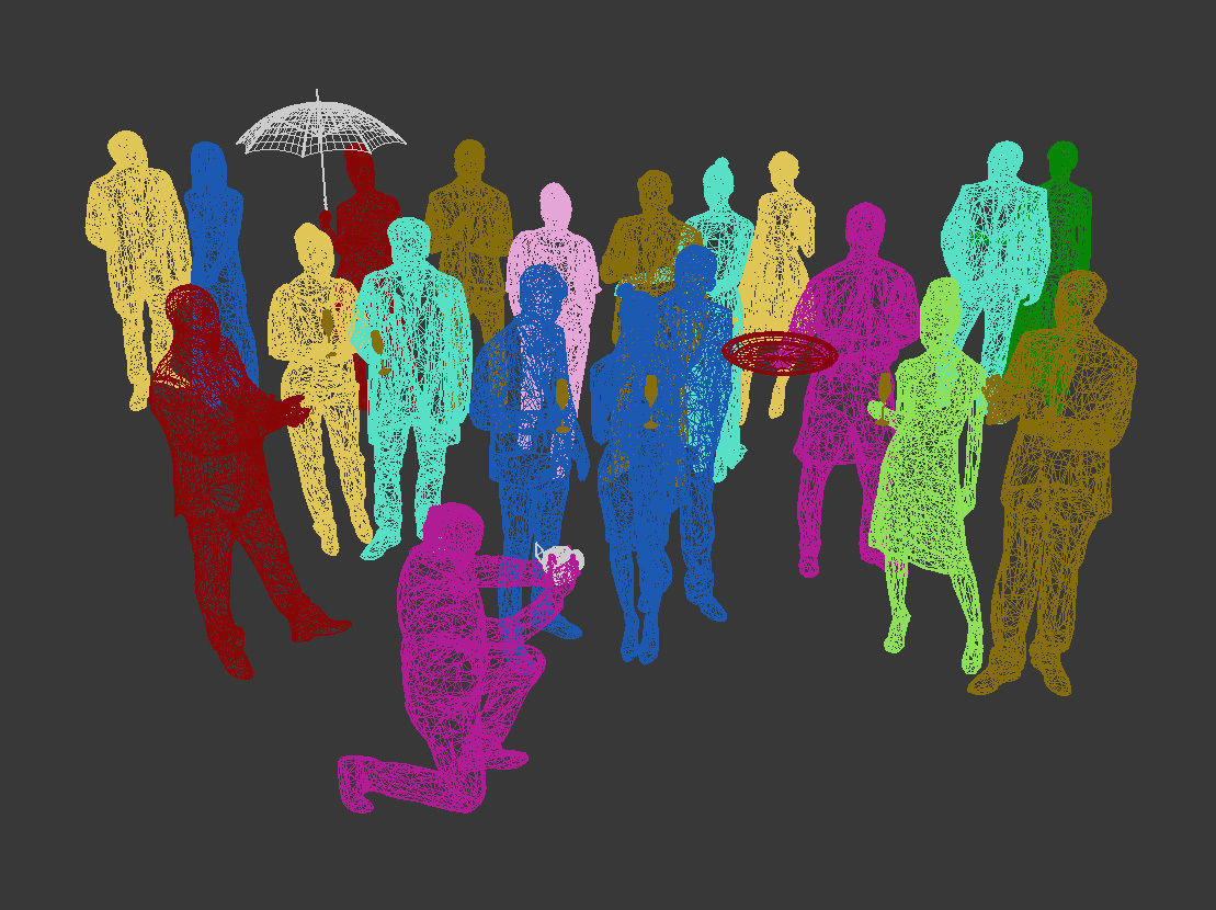 20x LOW POLY  ELEGANT BUSINESS MAN PEOPLE CROWD CHARACTER Low-poly 3D model_14