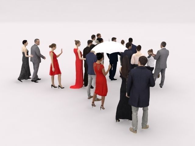 20x LOW POLY  ELEGANT BUSINESS MAN PEOPLE CROWD CHARACTER Low-poly 3D model_11