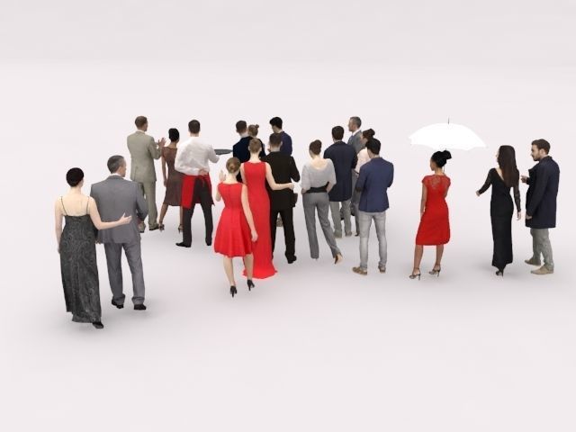 20x LOW POLY  ELEGANT BUSINESS MAN PEOPLE CROWD CHARACTER Low-poly 3D model_8