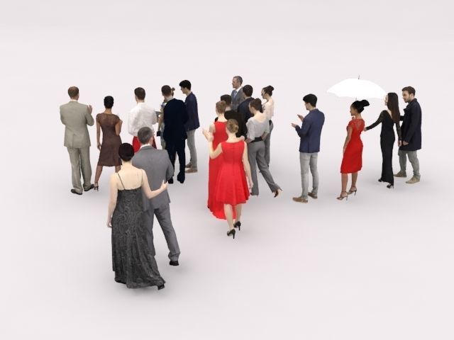 20x LOW POLY  ELEGANT BUSINESS MAN PEOPLE CROWD CHARACTER Low-poly 3D model_7
