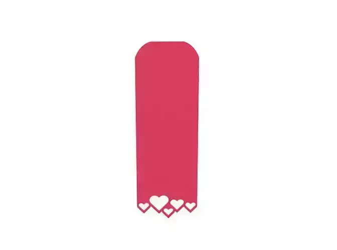 Bookmark heart shaped tag with hearts