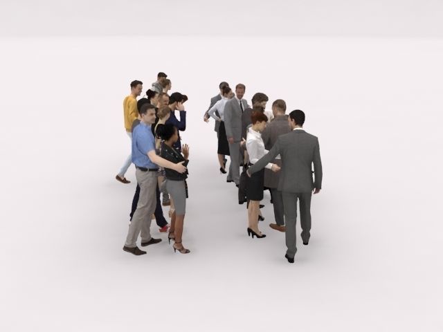 20x LOW POLY  CASUAL WOMAN BUSINESS MAN PEOPLE CROWD CHARACTER Low-poly 3D model_13