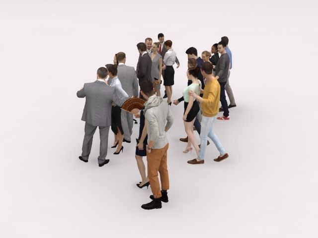 20x LOW POLY  CASUAL WOMAN BUSINESS MAN PEOPLE CROWD CHARACTER Low-poly 3D model_6