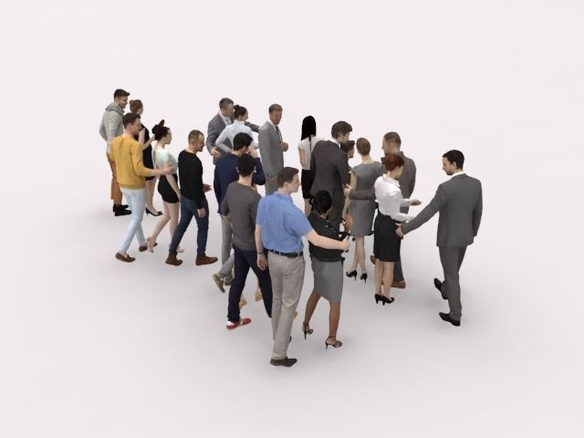 20x LOW POLY  CASUAL WOMAN BUSINESS MAN PEOPLE CROWD CHARACTER Low-poly 3D model_11