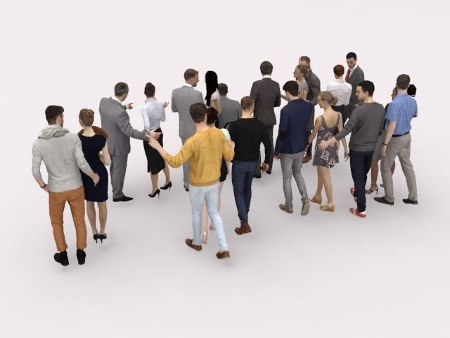 20x LOW POLY  CASUAL WOMAN BUSINESS MAN PEOPLE CROWD CHARACTER Low-poly 3D model_8