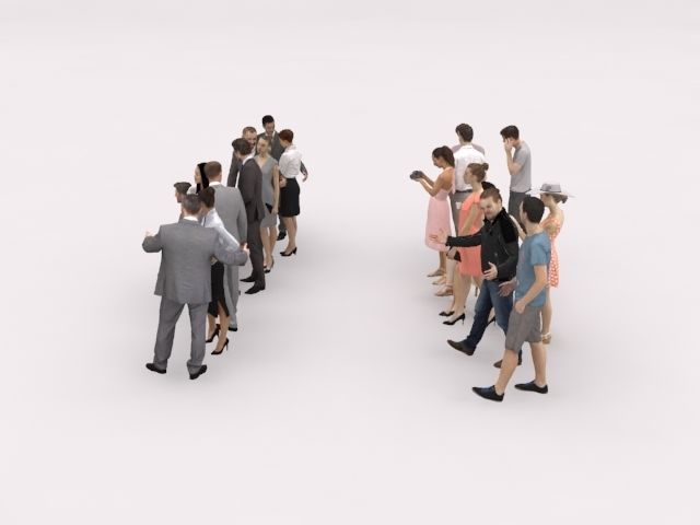 20x LOW POLY  CASUAL WOMAN BUSINESS MAN PEOPLE CROWD CHARACTER Low-poly 3D model_5