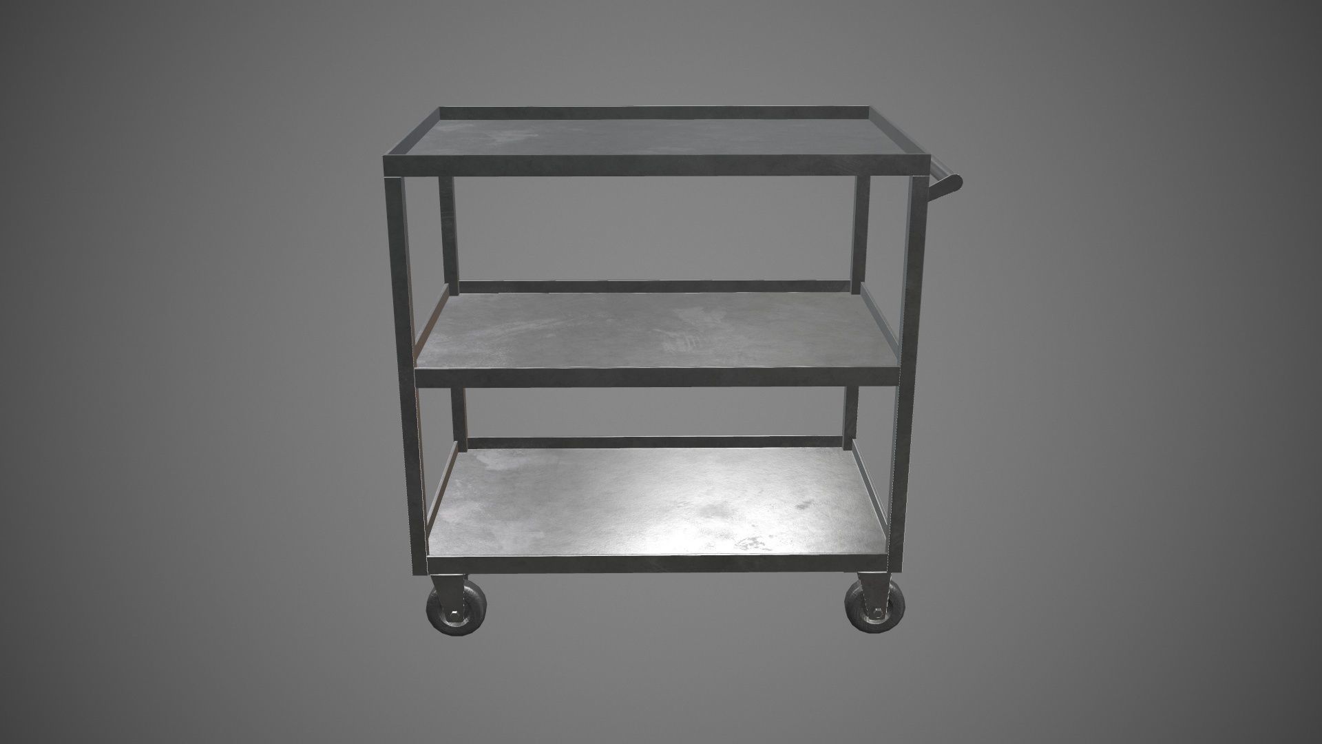 Trolley Stainless Steel PBR Game Ready Low-poly 3D model_13