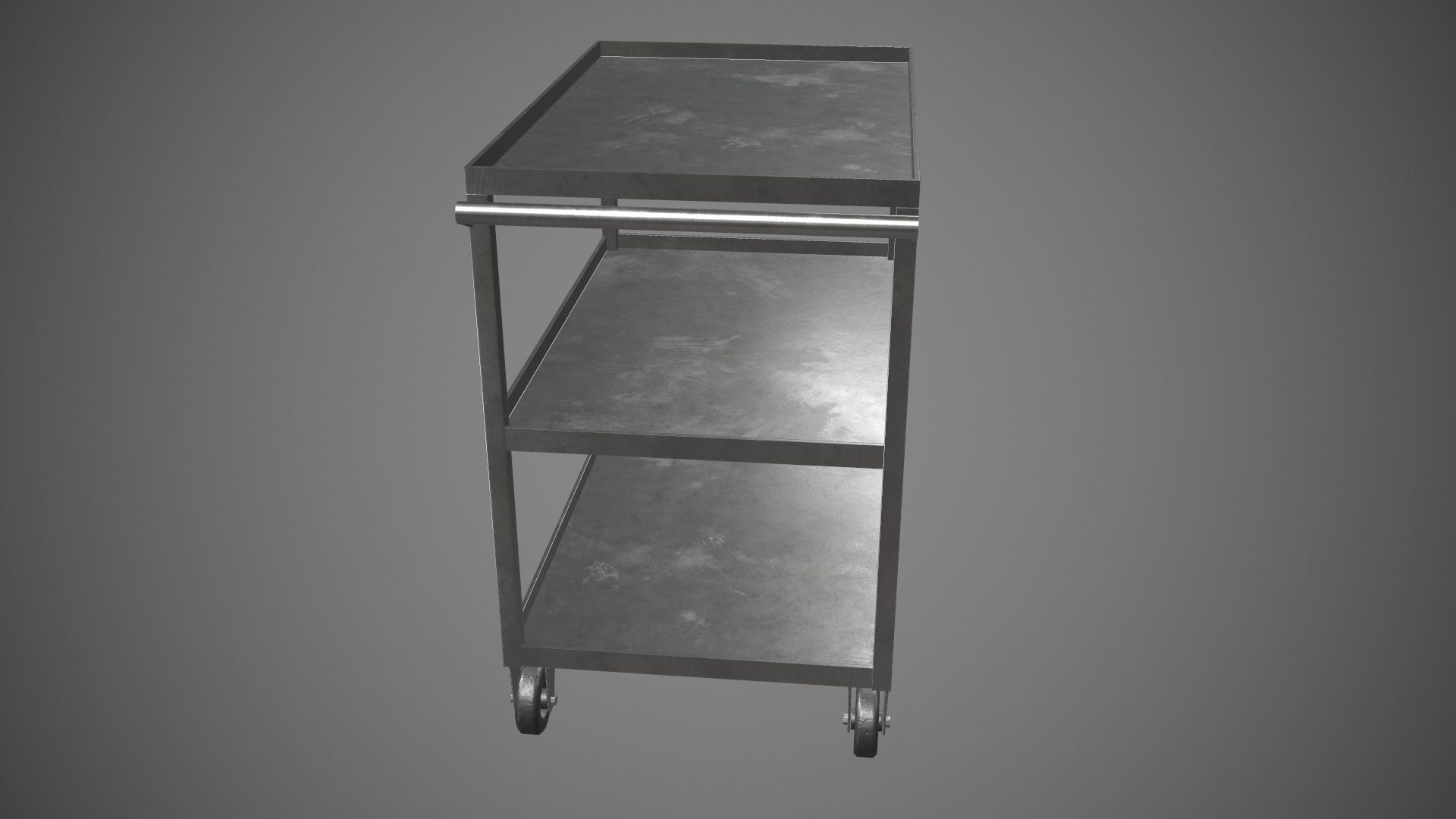 Trolley Stainless Steel PBR Game Ready  Low-poly 3D model_23